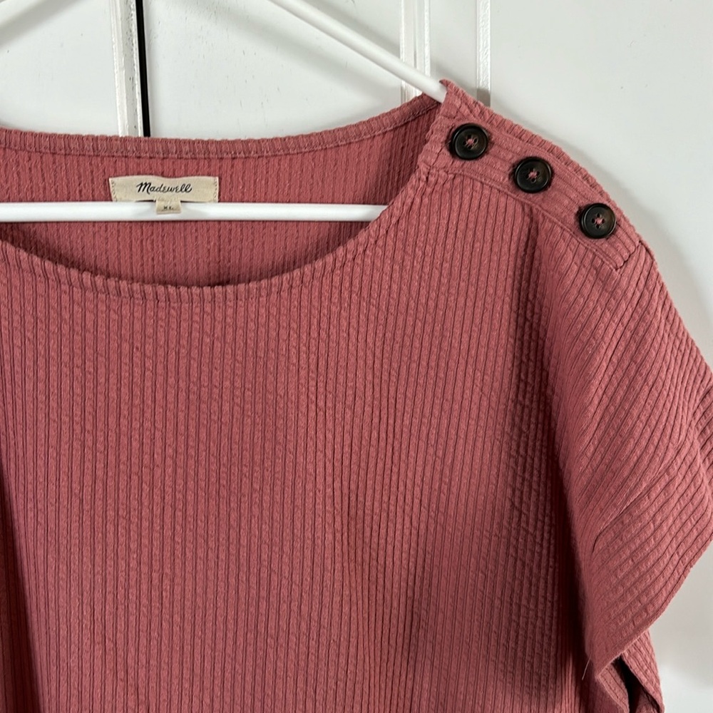 Madewell Seersucker Cap Sleeve Top Size XL